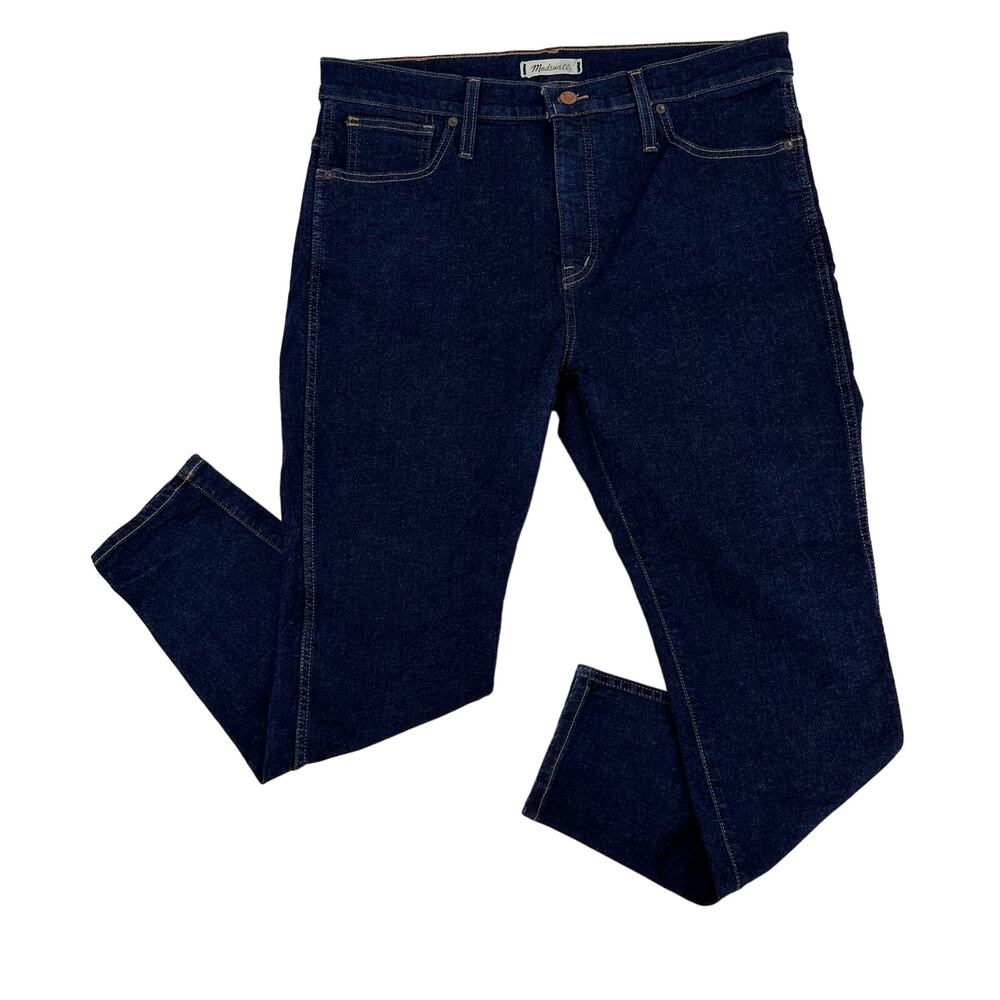 Madewell Dark Wash Skinny Jeans Womens 33P Blue Stretchy 10" High Rise #H5801